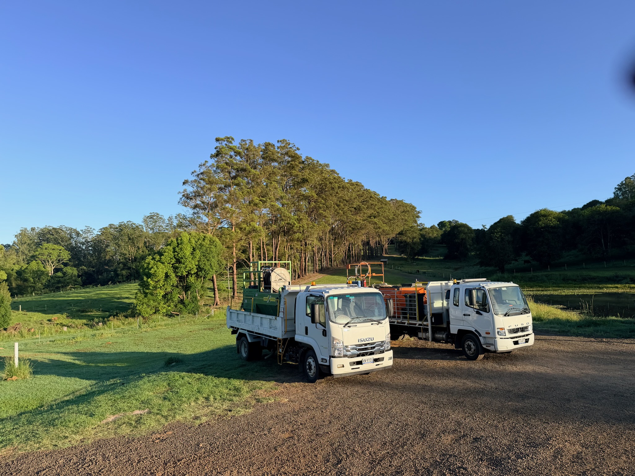 EHM fleet of hydromulching trucks